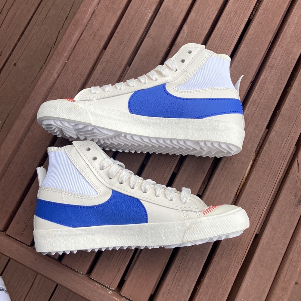 Nike Blazer Mid ‘77 Jumbo Women’s Size 9.5 White Royal Blue Sneakers - Picture 6 of 13